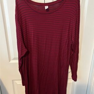 Old Navy Luxe Burgundy and Navy Striped Top